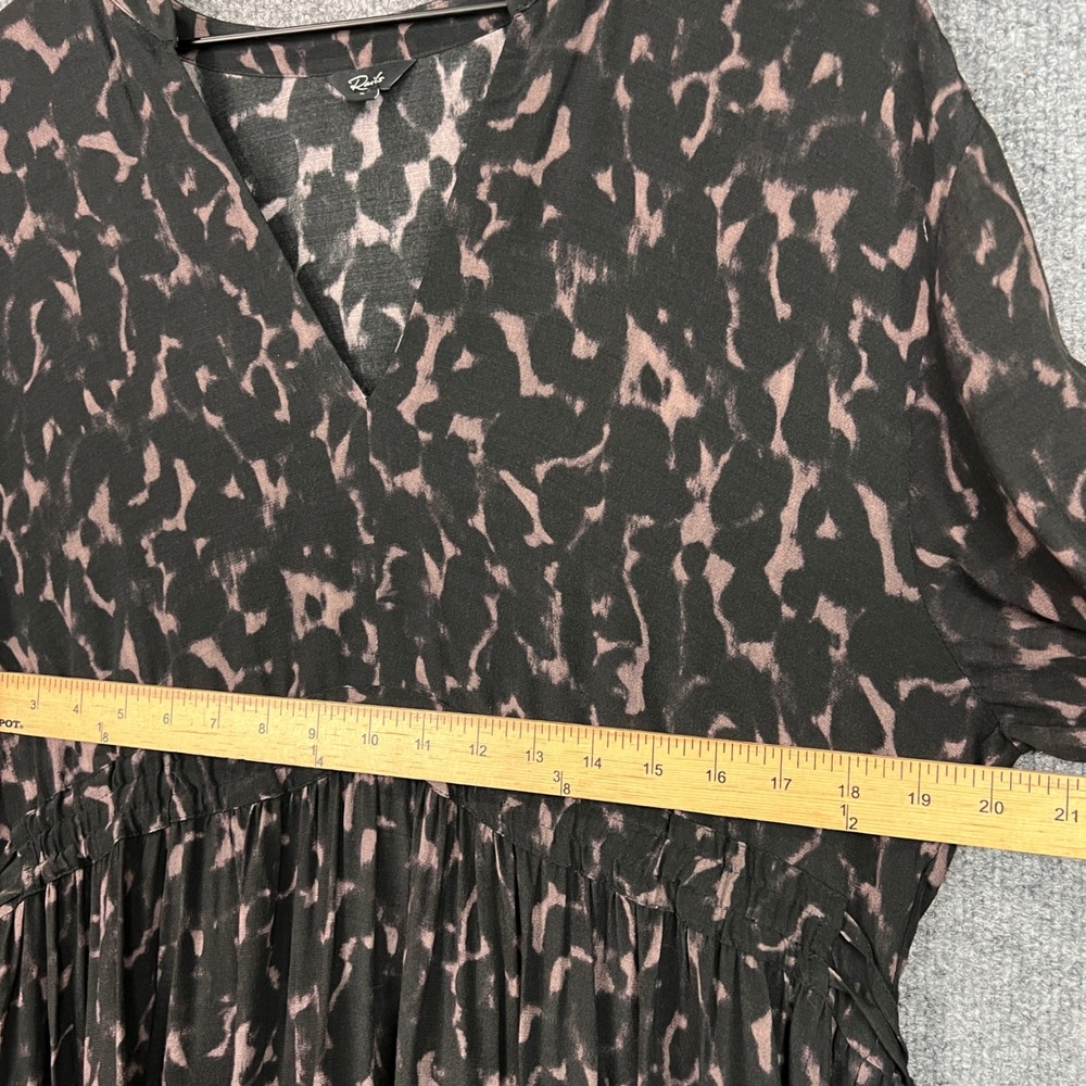Rails Maple Diffused Midi Dress Women's L Long Sleeve V Neck Cheetah Print - Picture 7 of 12